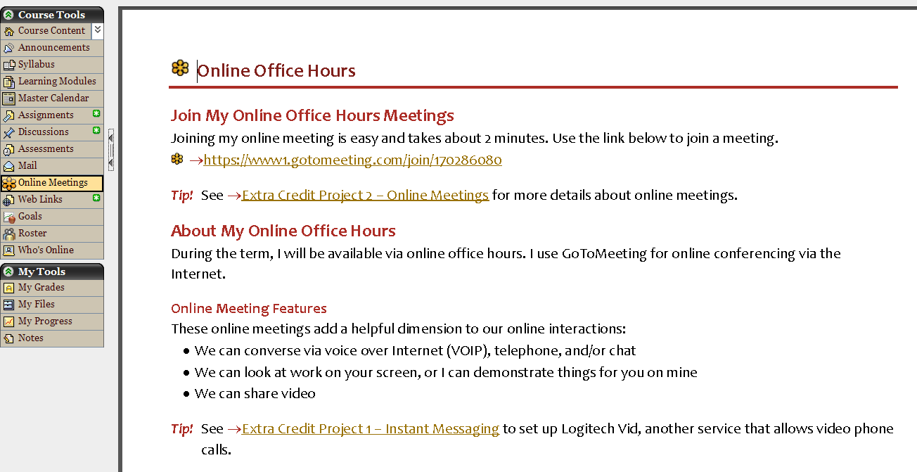 Teaching Online – Meetings